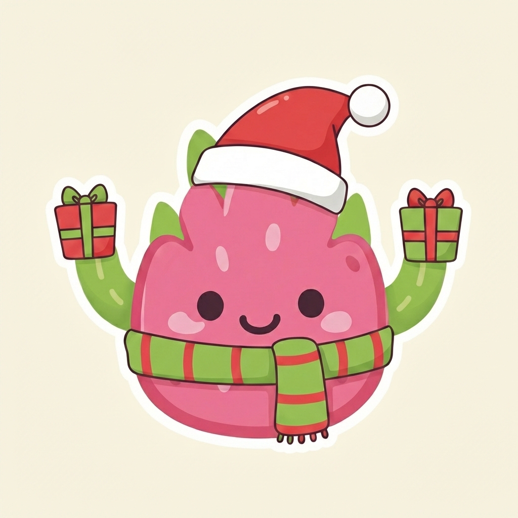Sticker Holiday Glow para regalos, empaques y temporada